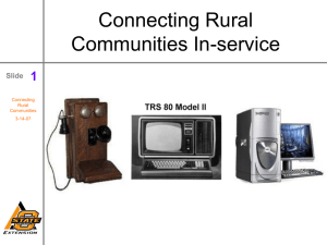 Connecting Rural Communities In-service 1 Slide