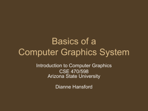 Basics of a Computer Graphics System Introduction to Computer Graphics CSE 470/598