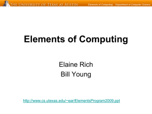 Elements of Computing Elaine Rich Bill Young