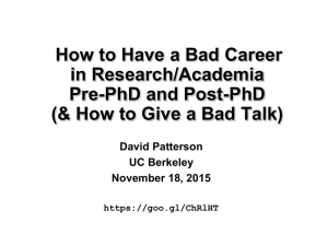 How to Have a Bad Career in Research/Academia Pre-PhD and Post-PhD