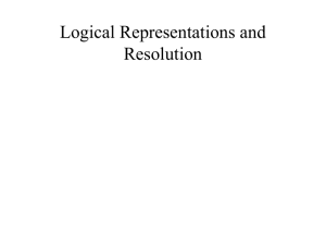 Logical Representations and Resolution