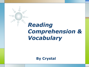Reading Comprehension &amp; Vocabulary By Crystal