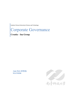 Corporate Governance Croatia – Ina Group Anja Išek (