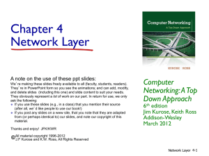 Chapter 4 Network Layer Computer Networking: A Top
