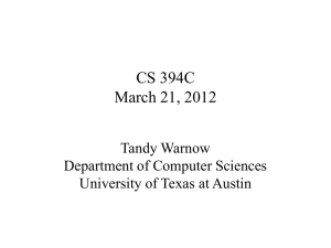 CS 394C March 21, 2012 Tandy Warnow Department of Computer Sciences