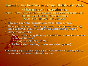 Learning and teaching in games: Statistical models