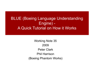 BLUE (Boeing Language Understanding Engine) - Working Note 35