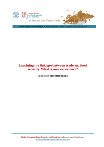 Examining the linkages between trade and food Collection of contributions