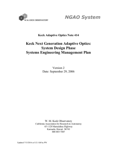 NGAO System  Keck Next Generation Adaptive Optics: System Design Phase