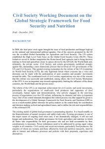 Civil Society Working Document on the Global Strategic Framework for Food BACKGROUND