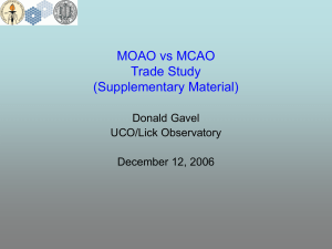 MOAO vs MCAO Trade Study (Supplementary Material) Donald Gavel