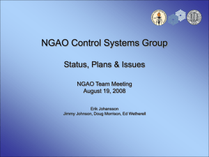 NGAO Control Systems Group Status, Plans &amp; Issues NGAO Team Meeting