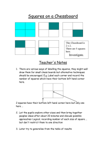 Squares on a Chessboard  Teacher's Notes Investigate.