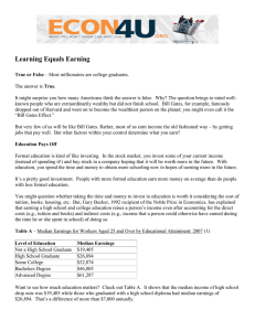 Learning Equals Earning