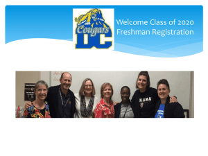 Welcome Class of 2020 Freshman Registration