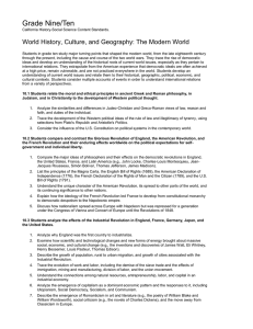 Grade Nine/Ten World History, Culture, and Geography: The Modern World
