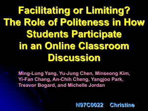 Facilitating or Limiting? The Role of Politeness in How Students Participate