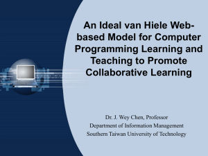 An Ideal van Hiele Web- based Model for Computer Programming Learning and