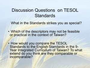 Discussion Questions  on TESOL Standards
