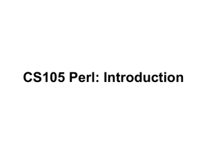 CS105 Perl: Introduction