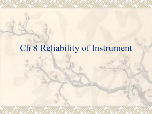 Ch 8 Reliability of Instrument