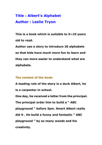 Title : Albert’s Alphabet Author : Leslie Tryon