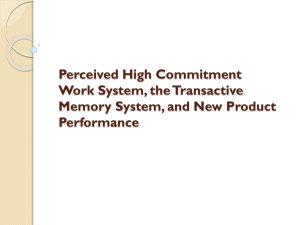 Perceived High Commitment Work System, the Transactive Memory System, and New Product Performance
