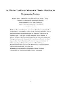 An Effective Two-Phase Collaborative Filtering Algorithm for Recommender Systems  Bo-Wen Wang
