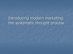 Introducing modern marketing: the systematic thought process
