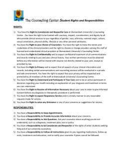 S The Counseling Center:  tudent Rights and Responsibilities