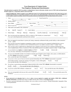 Non-Employee Background Questionnaire Texas Department of Criminal Justice