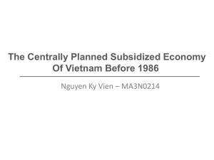 The Centrally Planned Subsidized Economy Of Vietnam Before 1986