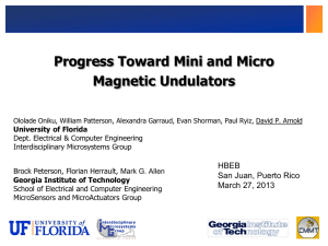 Progress Toward Mini and Micro Magnetic Undulators HBEB