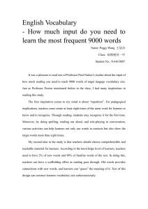 English Vocabulary learn the most frequent 9000 words