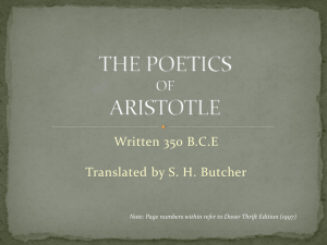 Written 350 B.C.E Translated by S. H. Butcher