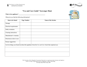 “Use and Care Guide” Scavenger Hunt
