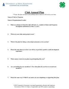 Club Annual Plan