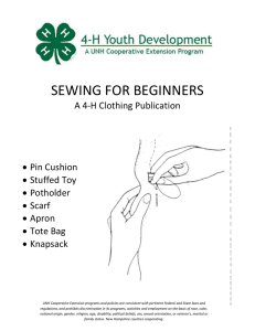 SEWING FOR BEGINNERS  A 4-H Clothing Publication  Pin Cushion