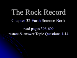 The Rock Record Chapter 32 Earth Science Book read pages 596-609