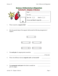 10 Science 10-Electricity &amp; Magnetism Activity10 - Chapter 4 Review