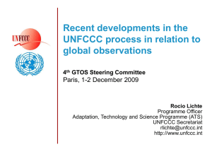 Recent developments in the UNFCCC process in relation to global observations