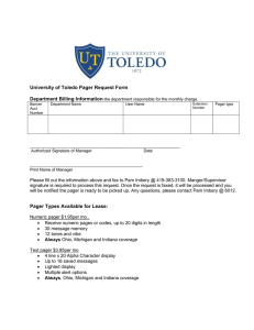 University of Toledo Pager Request Form Department Billing Information
