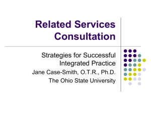 Related Services Consultation Strategies for Successful Integrated Practice
