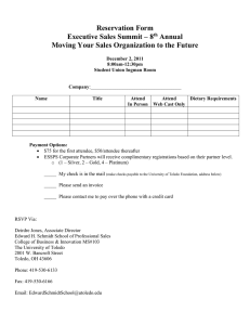 Reservation Form Executive Sales Summit – 8 Annual