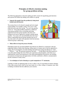 Principles of effective decision making for group problem solving