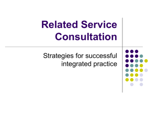 Related Service Consultation Strategies for successful integrated practice