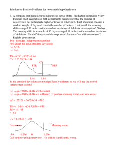 Solutions to Practice Problems for two sample hypothesis tests