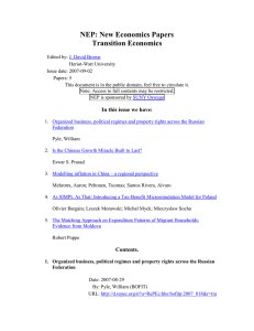 NEP: New Economics Papers Transition Economics