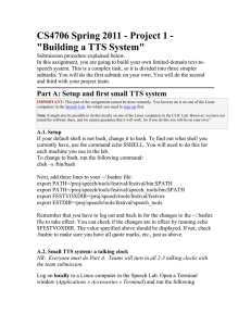 CS4706 Spring 2011 - Project 1 - &#34;Building a TTS System&#34;