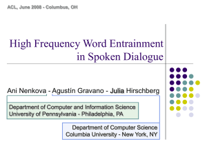 High Frequency Word Entrainment in Spoken Dialogue
